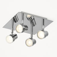 Plafonnier à spots LED dirigeables chromé Satin