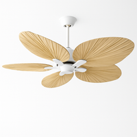 plafonnier ventilateur de plafond avec télécommande et pales en palmier naturel