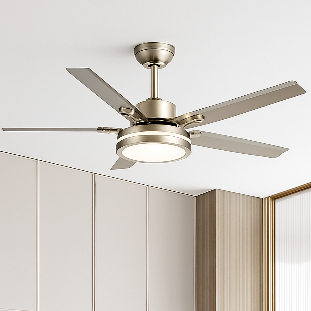 plafonnier ventilateur moderne avec télécommande et éclairage led - vue 4 sur 8