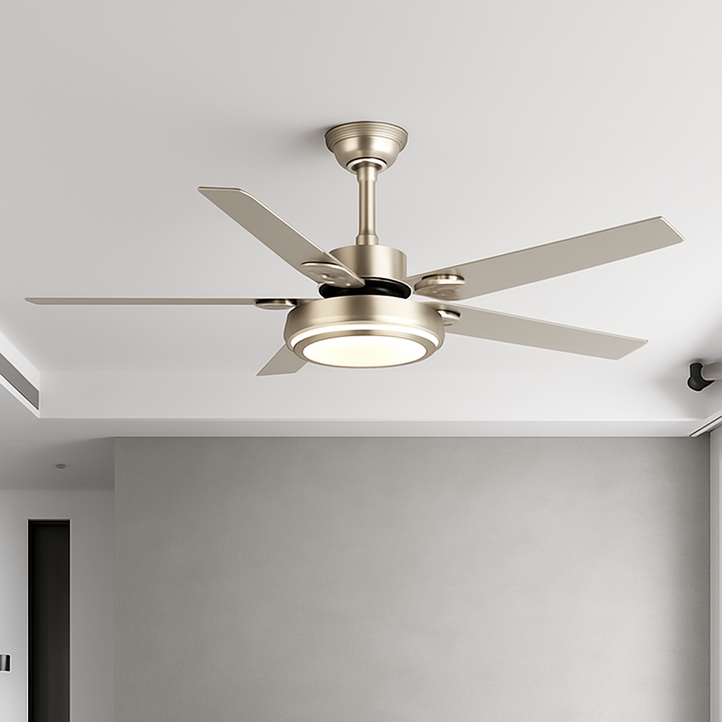 plafonnier ventilateur moderne avec télécommande et éclairage led - vue 5 sur 8