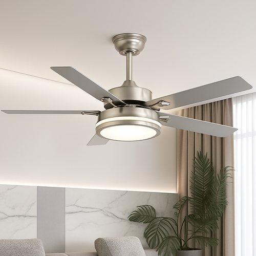 plafonnier ventilateur moderne avec télécommande et éclairage led
