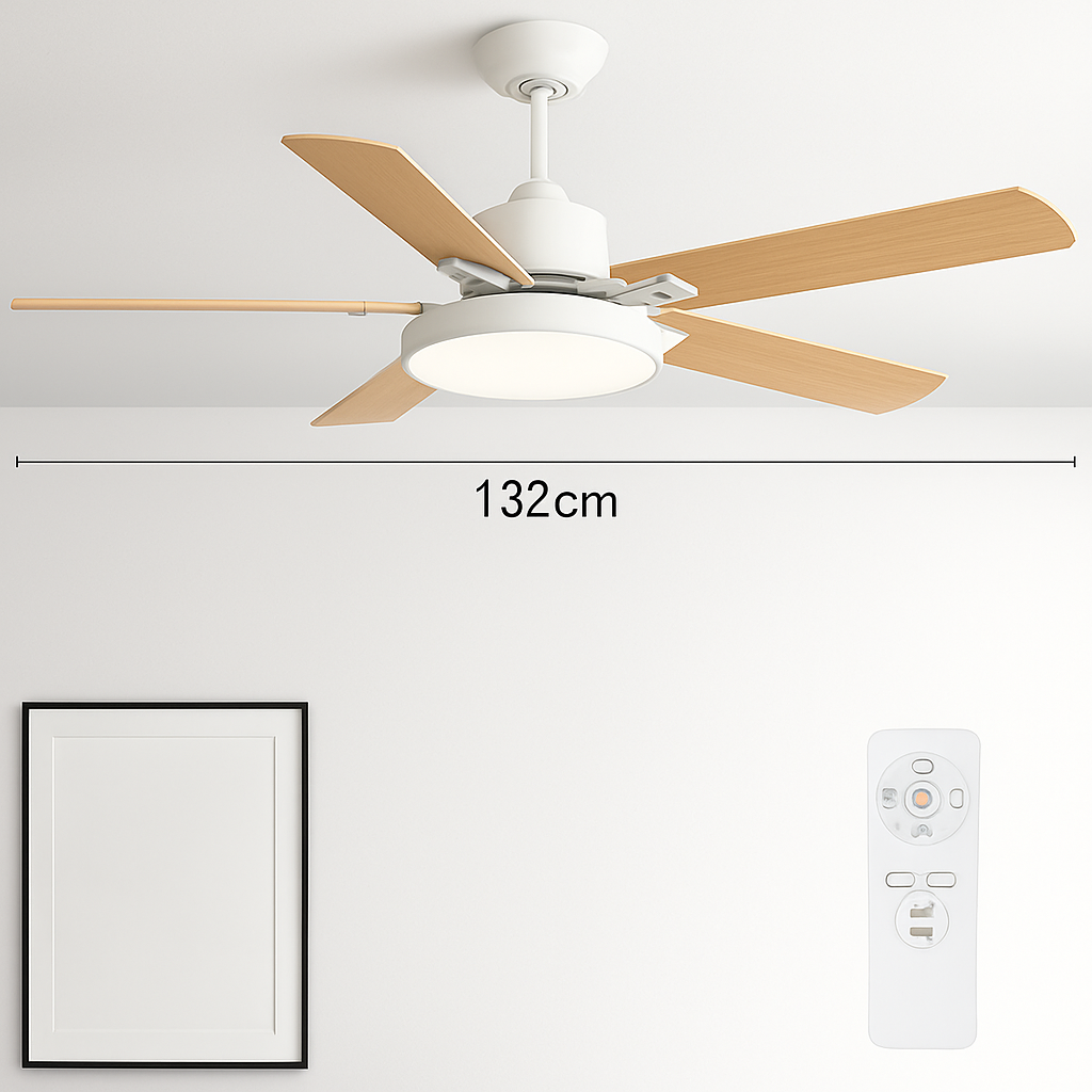 Vintage Deckenventilator mit LED und Fernbedienung - vue 11 sur 12