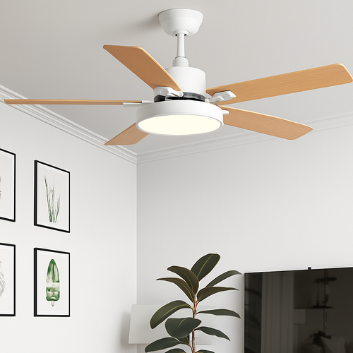 Vintage Deckenventilator mit LED und Fernbedienung - vue 4 sur 12