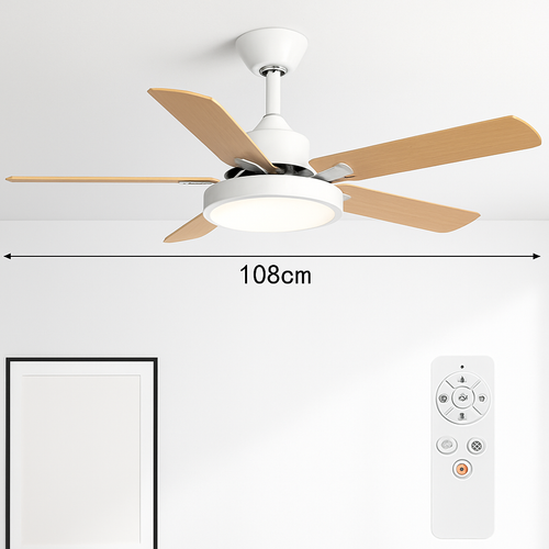 Vintage Deckenventilator mit LED und Fernbedienung - vue 8 sur 12