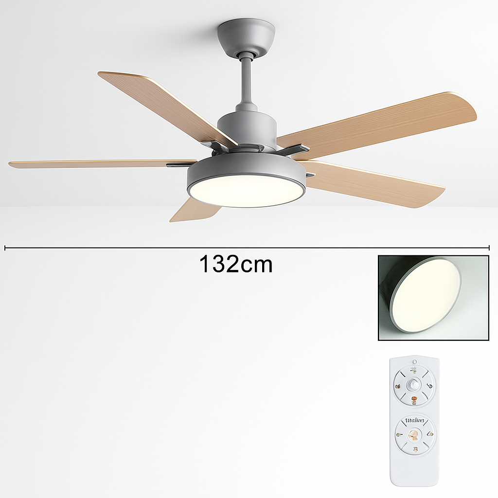 Vintage Deckenventilator mit LED und Fernbedienung - vue 9 sur 12