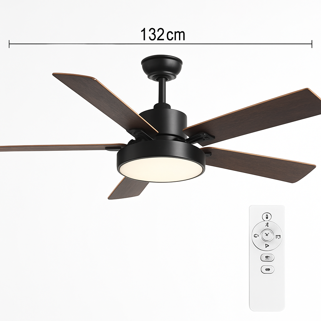 Vintage Deckenventilator mit LED und Fernbedienung