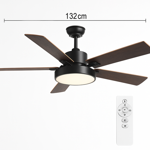 Vintage Deckenventilator mit LED und Fernbedienung - vue 11 sur 12