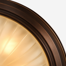 plafonnier vintage en bronze noir avec abat-jour en verre givré