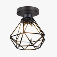 plafonnier vintage moderne en fer noir abajur lampara