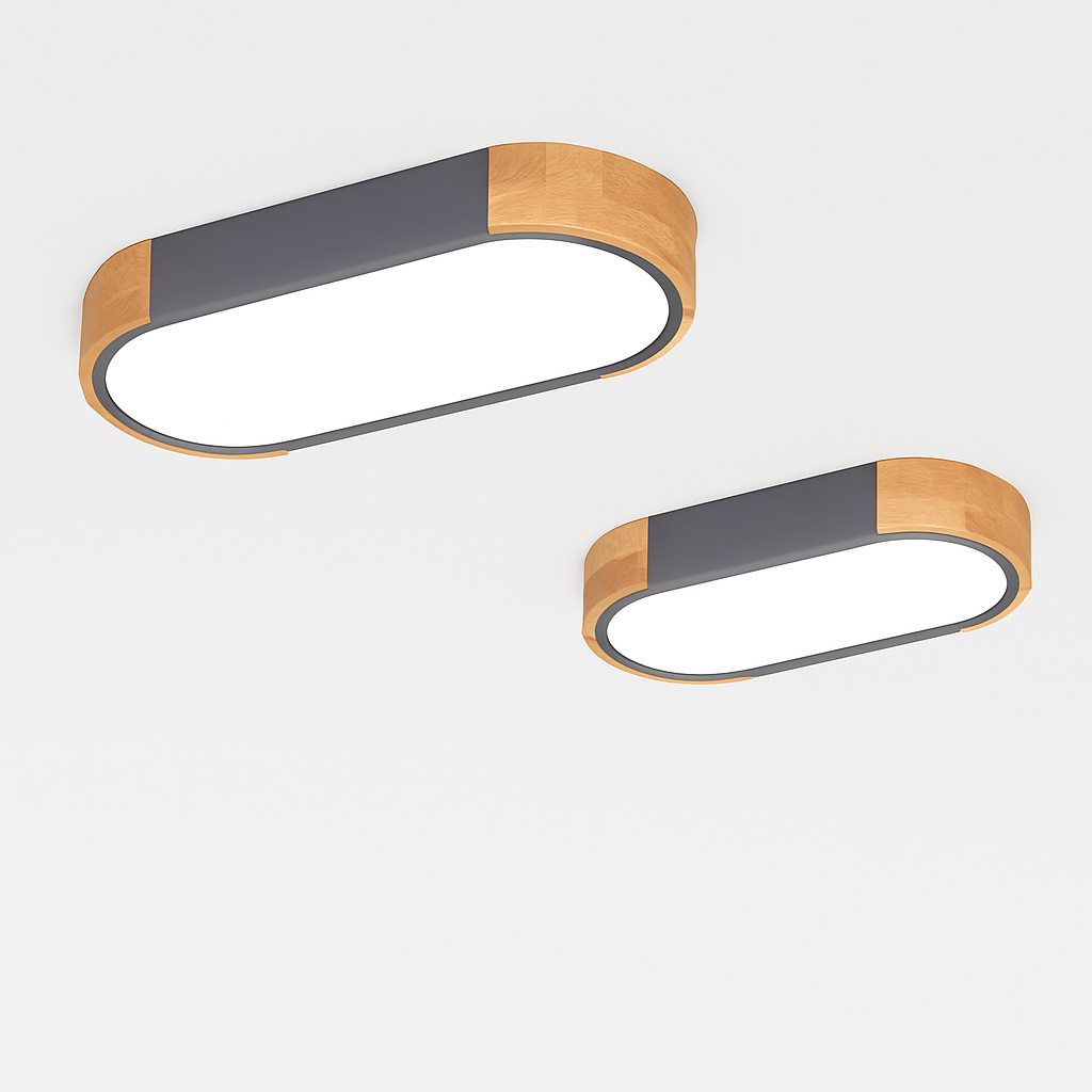 Plafonniers en bois décoratif télécommande panneaux - vue 6 sur 15