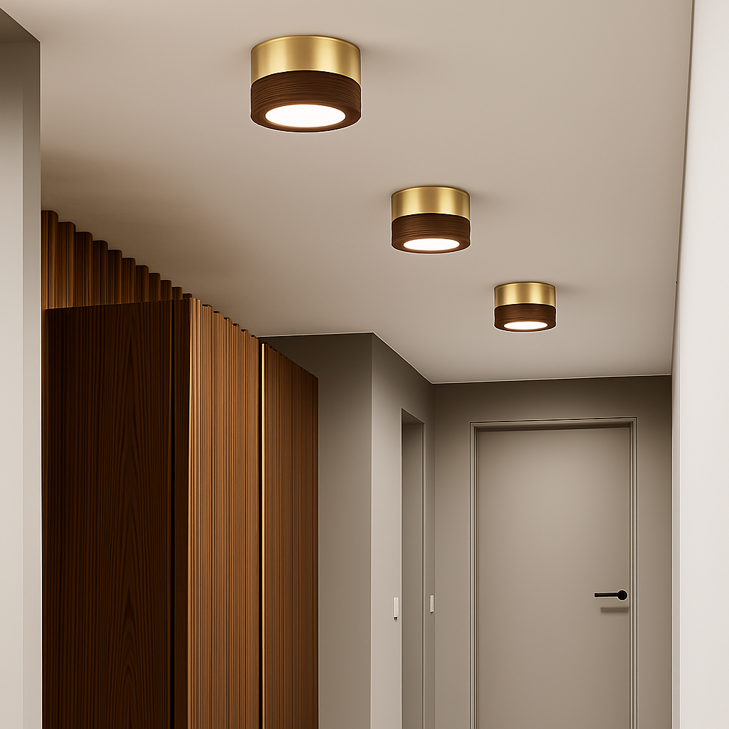 plafonniers en noyer et frêne led pour éclairage intérieur - vue 5 sur 10