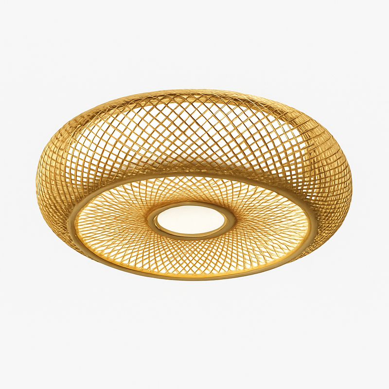 plafonniers en rotin suspension lampe décorative art lustre abat-jour