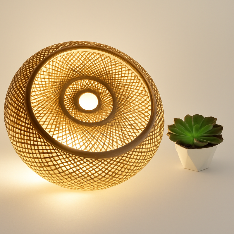 plafonniers en rotin suspension lampe décorative art lustre abat-jour