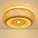 plafonniers en rotin suspension lampe décorative art lustre abat-jour