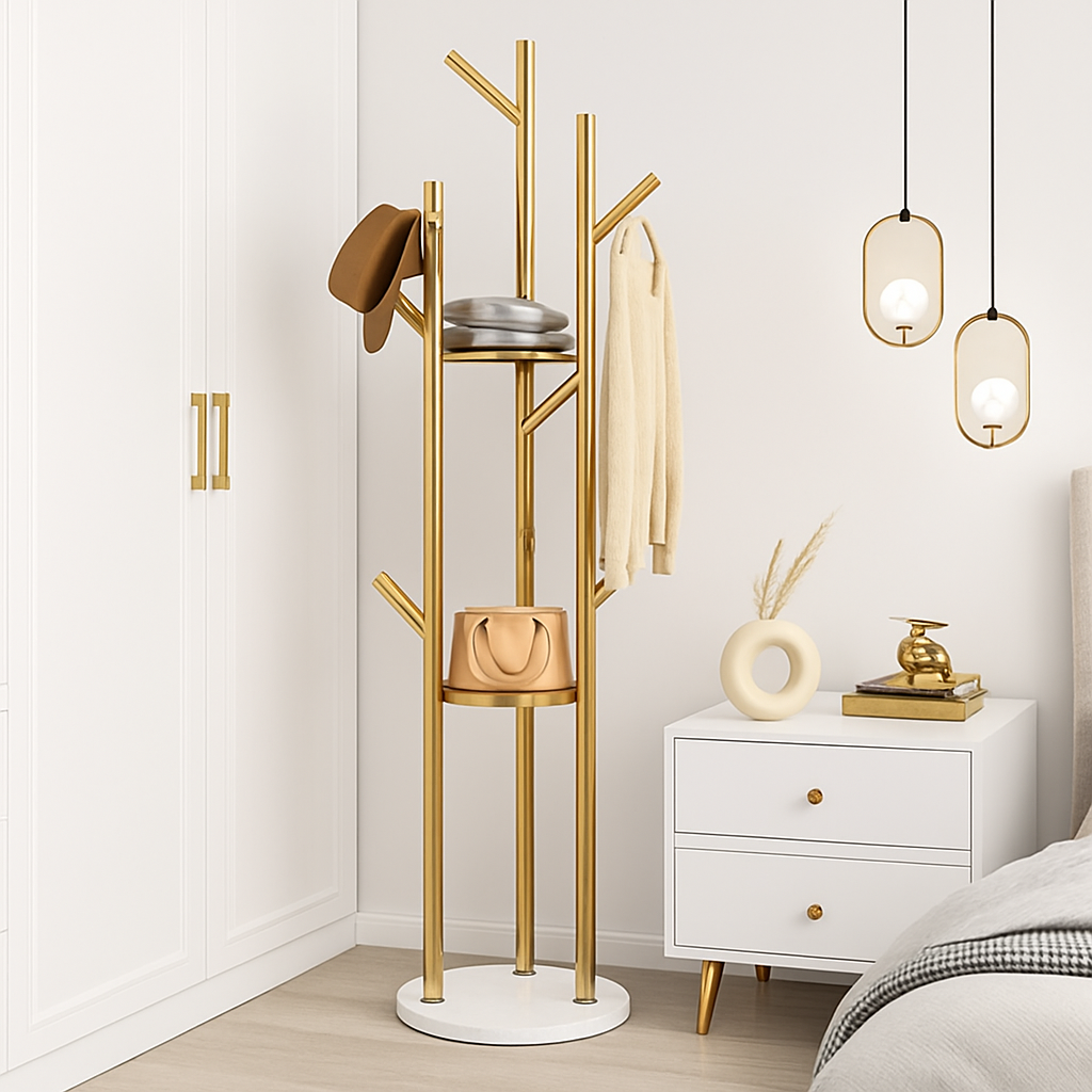 porte-manteau en marbre doré pour intérieur élégant et moderne - vue 8 sur 7