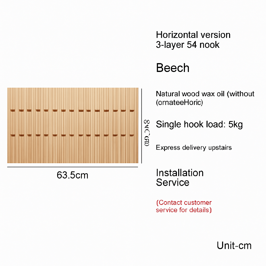 portemanteau mural créatif en bois avec crochets et cintres - vue 12 sur 15