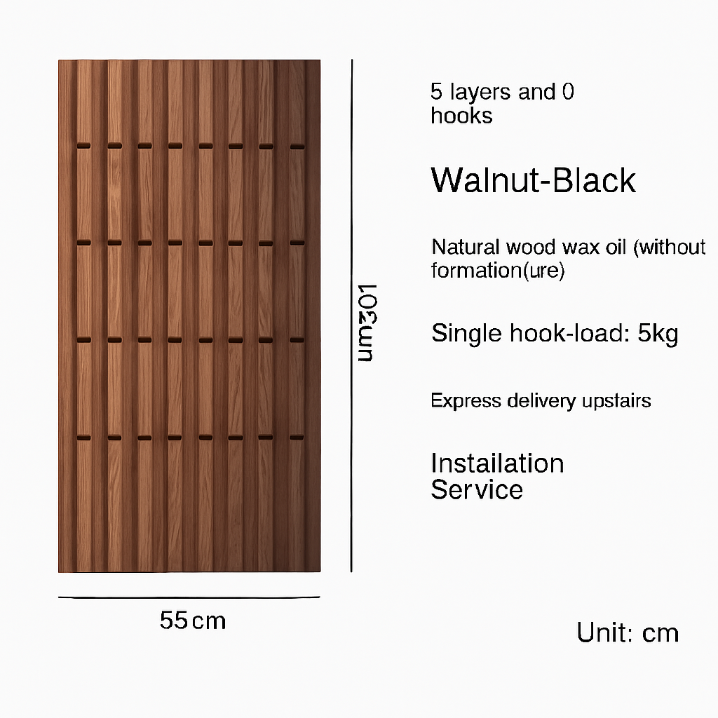 portemanteau mural créatif en bois avec crochets et cintres - vue 13 sur 15