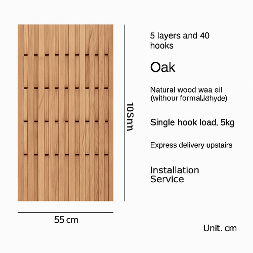 portemanteau mural créatif en bois avec crochets et cintres