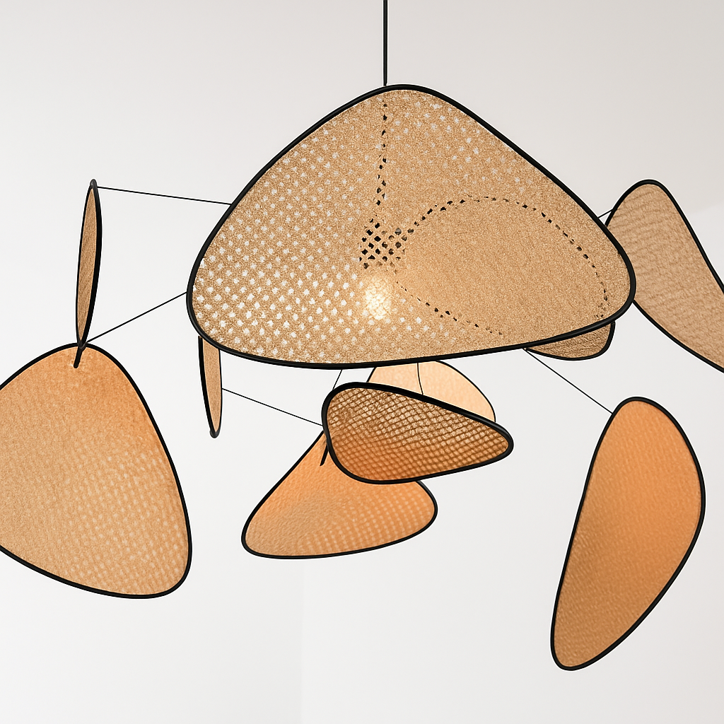 Postmodern LED lustres de plafond feuille grille rurale fait à la main en rotin suspension lumière maison salon chambre Art décor suspension lampe - vue 5 sur 25