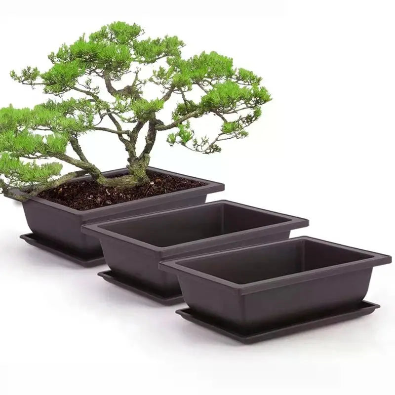pots de fleurs rectangulaires imitation argile pour jardin extérieur