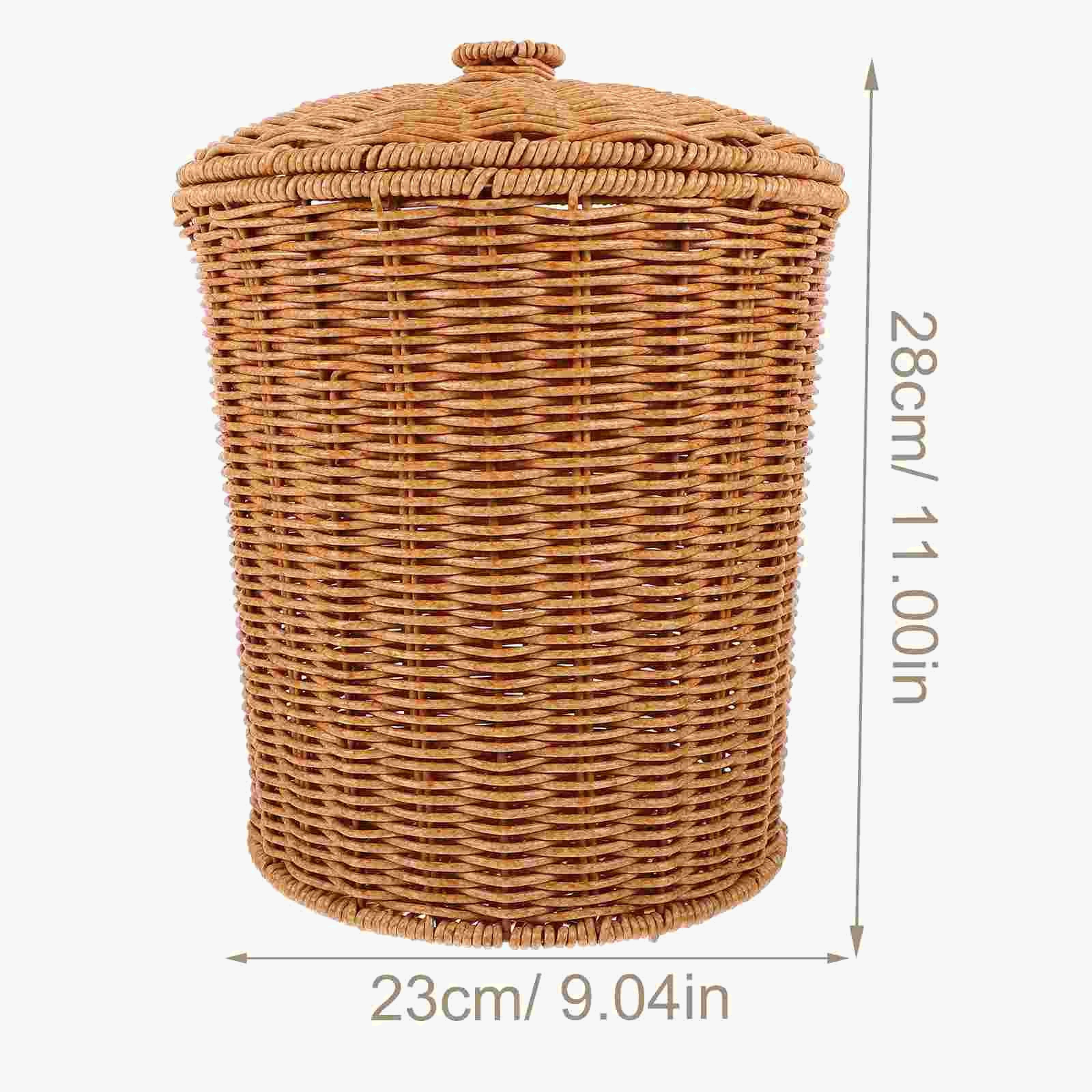 poubelle en osier pour rangement linge et déchets