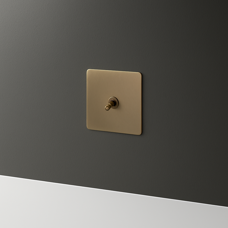 Prise double RJ45 en acier bronze vieilli bords arrondis