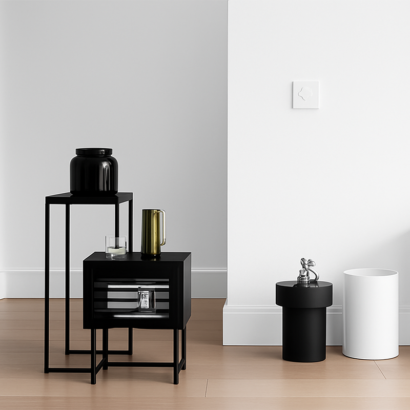 Prise électrique double (Europe) en acier blanc mat bords arrondis