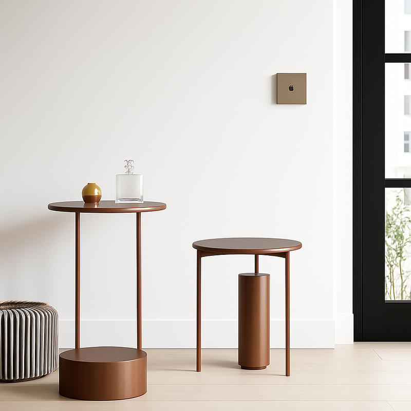 Prise électrique double (Europe) en acier gris vieilli brossé bords arrondis