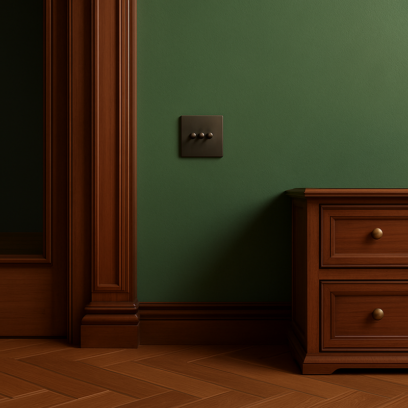 Prise électrique et double USB et USB type C en acier bronze vieilli bords arrondis