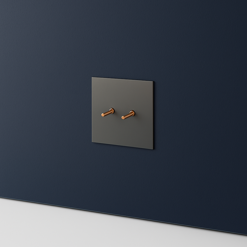 Prise électrique et double USB et USB type C en acier gris brossé