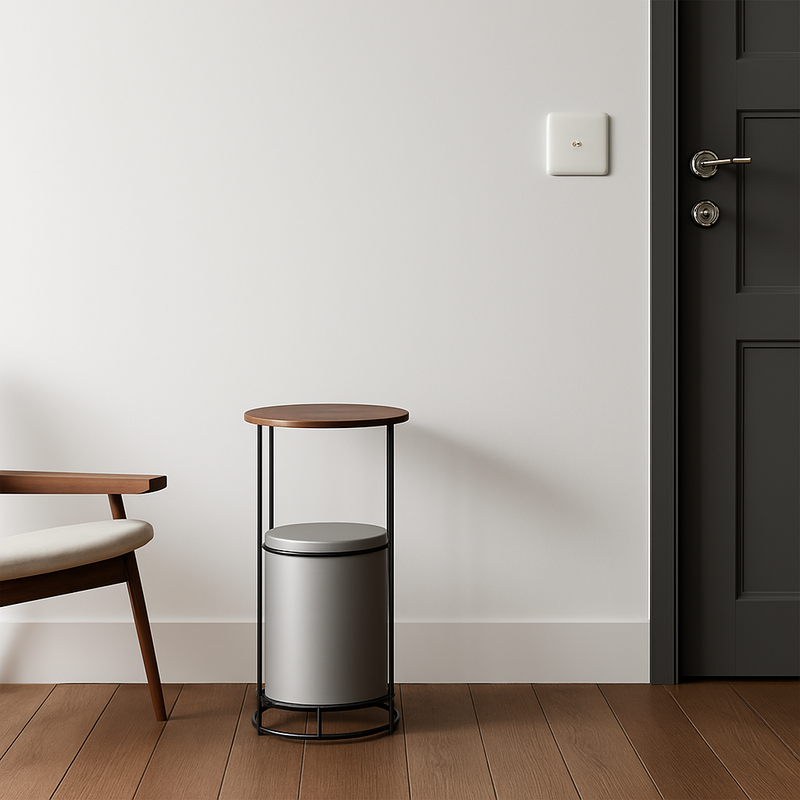 Prise électrique et double USB et USB type C en acier gris clair brossé bords arrondis