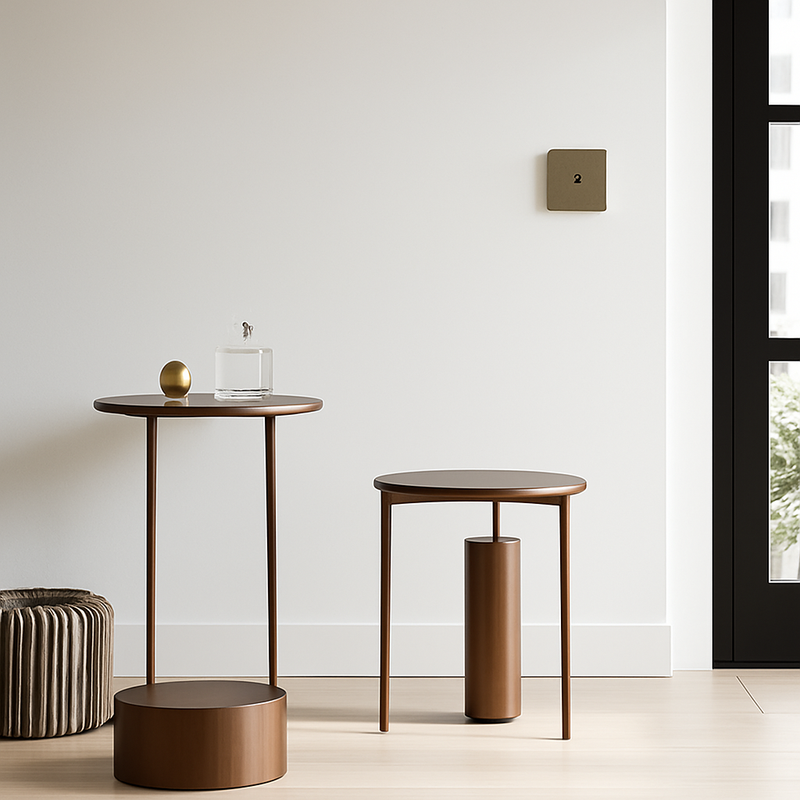 Prise électrique et double USB et USB type C (Europe) en acier gris vieilli brossé bords arrondis