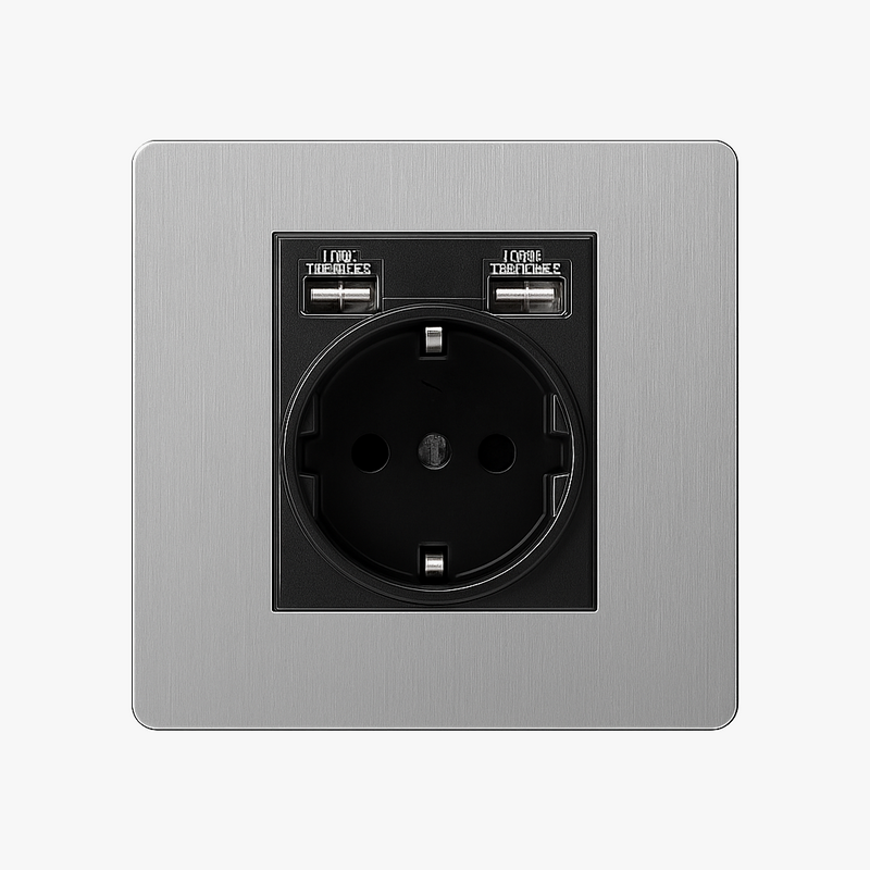 prise-lectrique-et-double-usb-europe-en-acier-gris-clair-bross-bords-arrondis-0.png