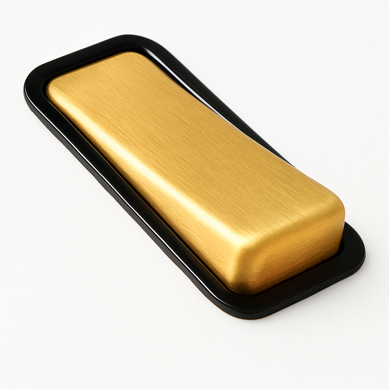 Prise RJ45 en acier doré brossé bords arrondis