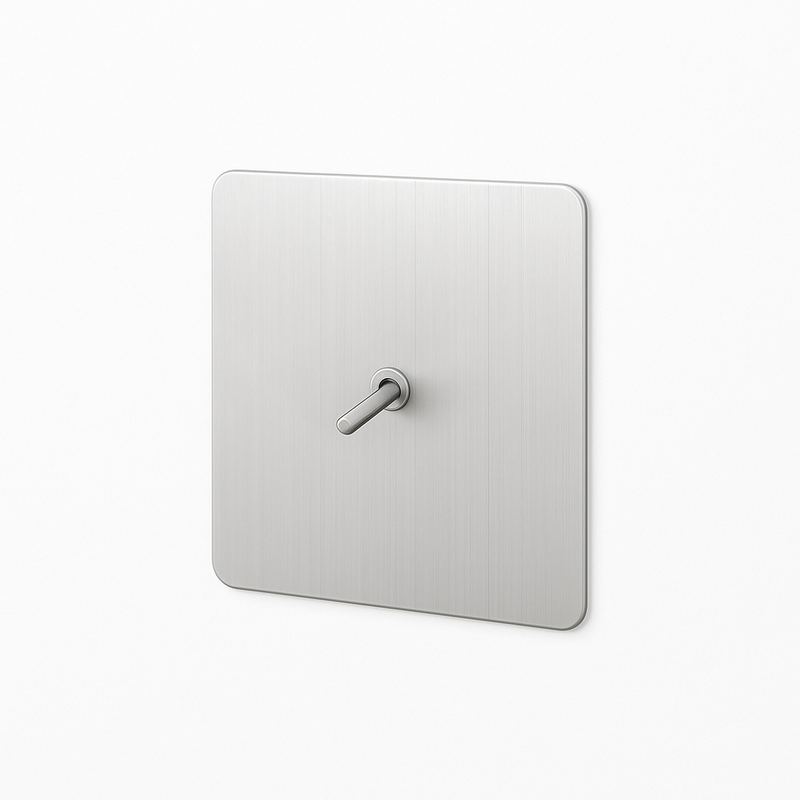 Prise RJ45 en acier gris clair brossé bords arrondis