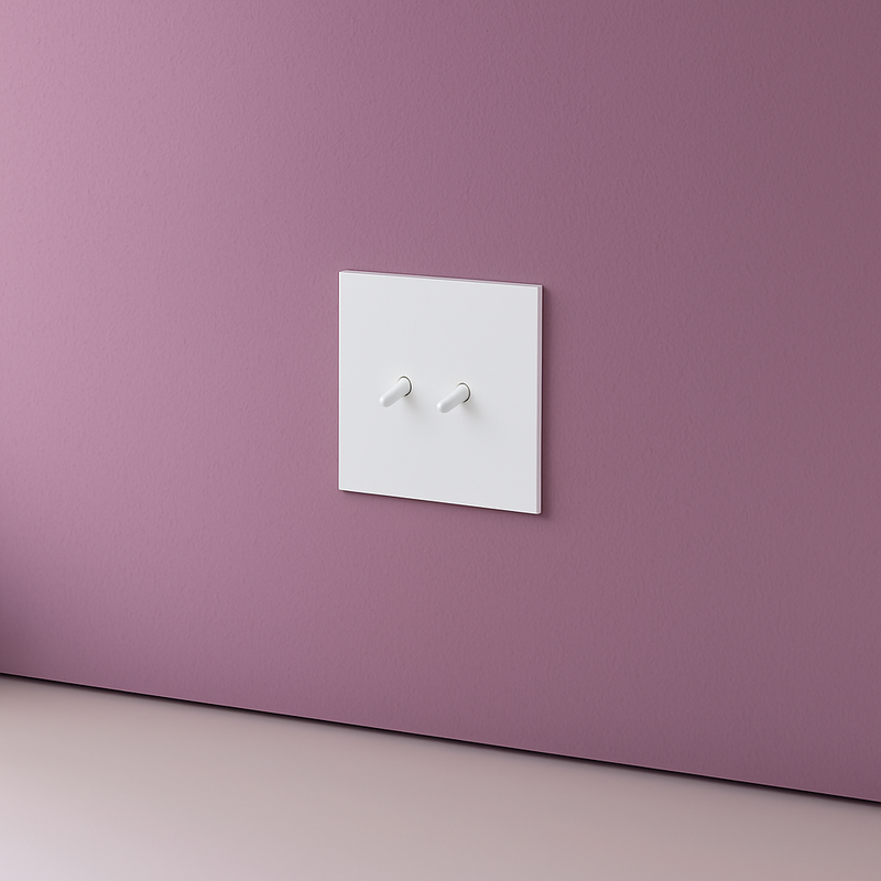 Prise TV en acier blanc mat