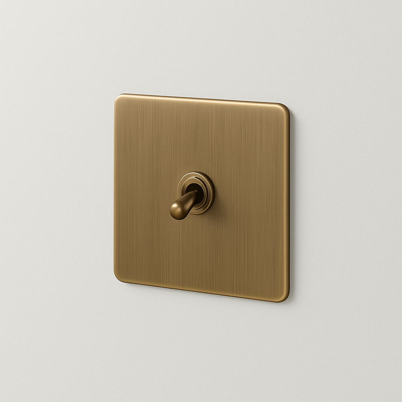 Prise TV en acier gris brossé bords arrondis