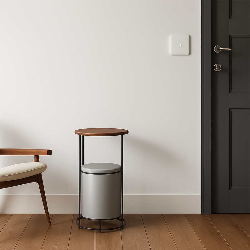 Prise TV et RJ45 en acier gris clair brossé bords arrondis