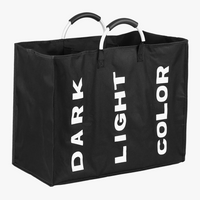 sac à linge pliable 3 sections trieur portable en tissu durable
