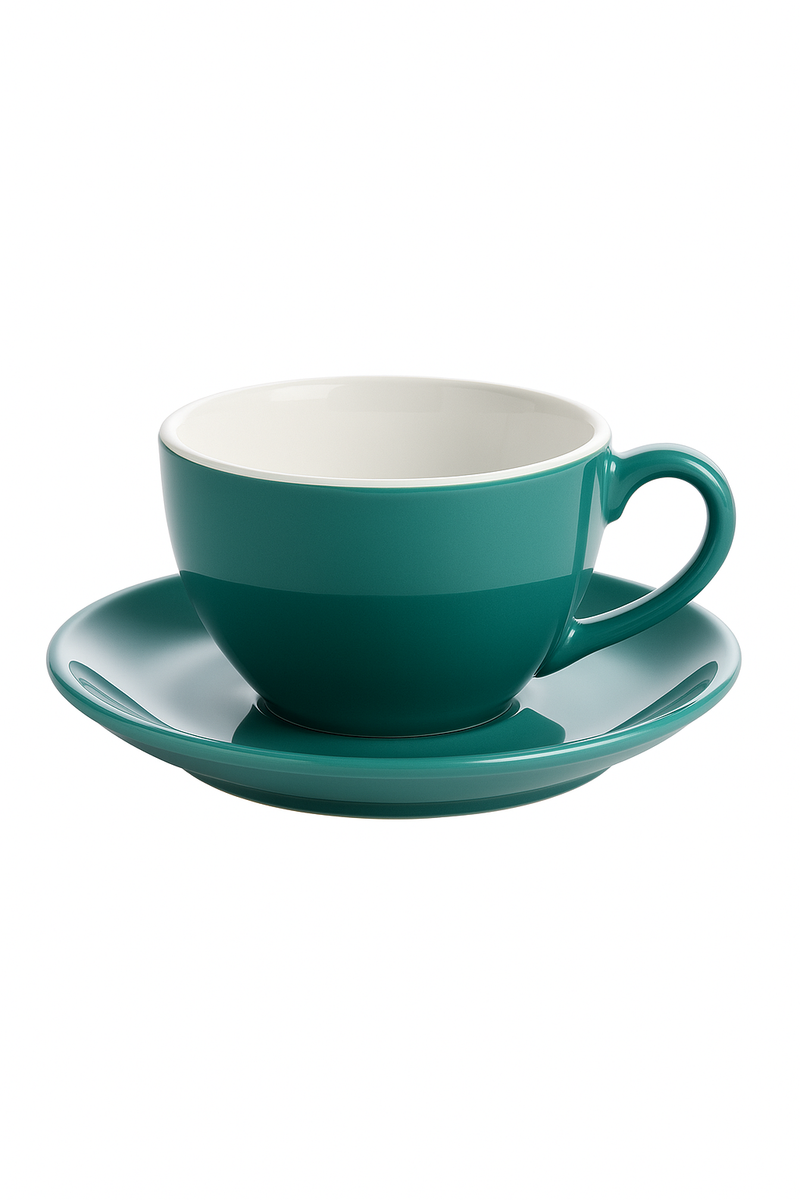 Service à café porcelaine style barista moderne soucoupe