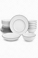 Service de table 24 pieces ceramique bordure elegante