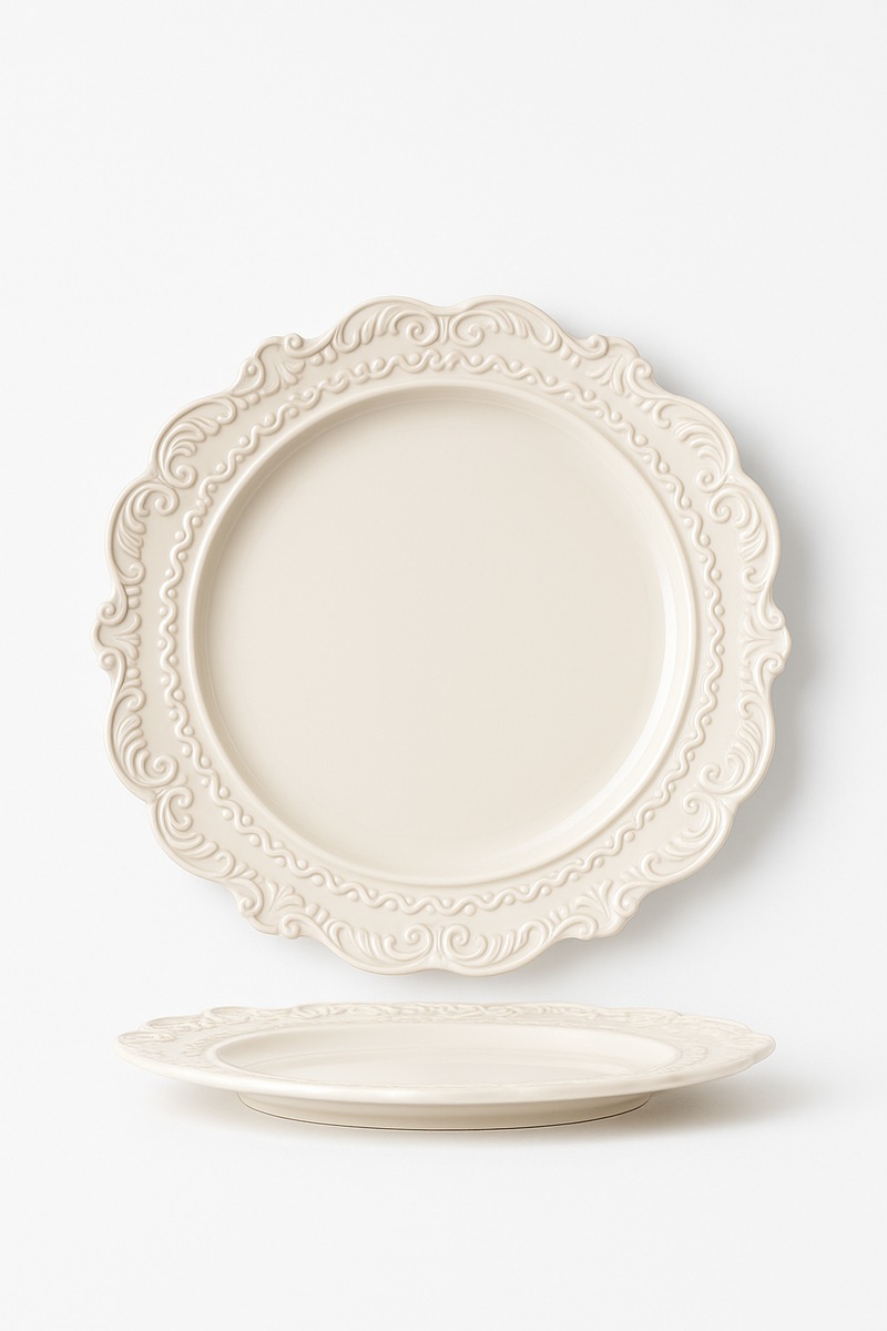 Service de table ceramique relief style vintage restaurant