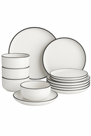Service de table porcelaine bordure style moderne 4 personnes