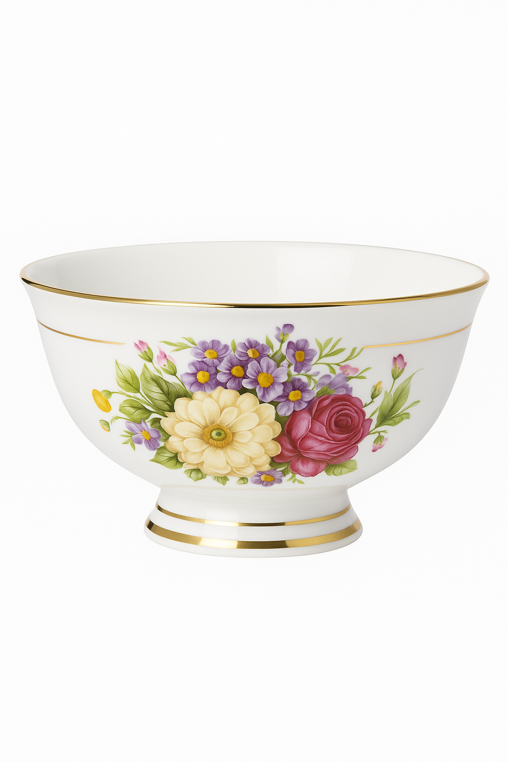Service de table porcelaine fine motif floral occidental - vue 2 sur 3