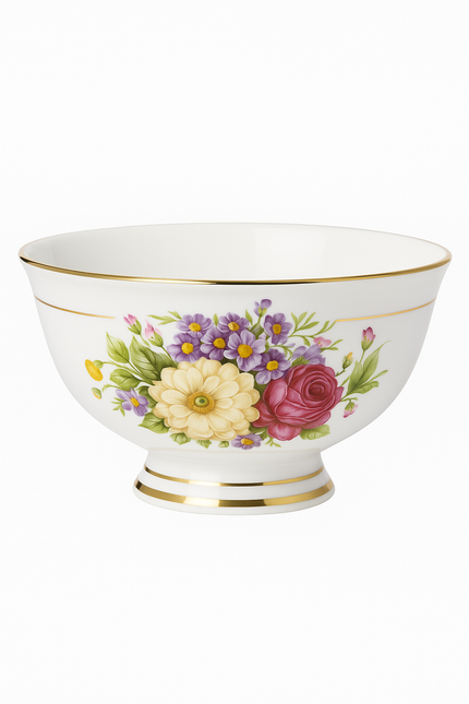 Service de table porcelaine fine motif floral occidental