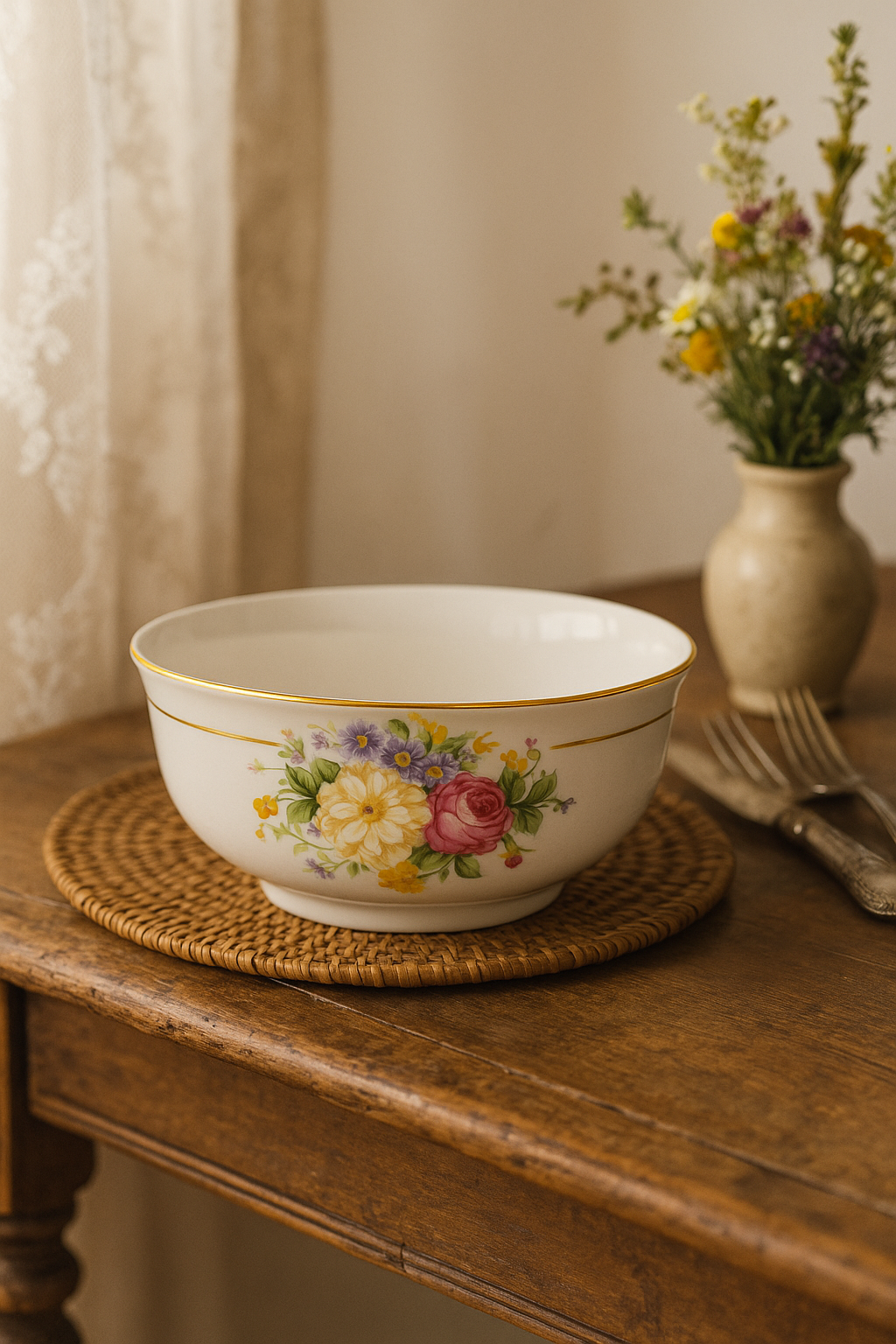 service de table porcelaine jingdezhen floral style occidental - vue 3 sur 3