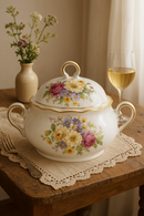 Service vaisselle porcelaine fine style floral personnalisable