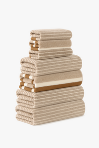 Serviette de bain lot polaire rayé salle bain