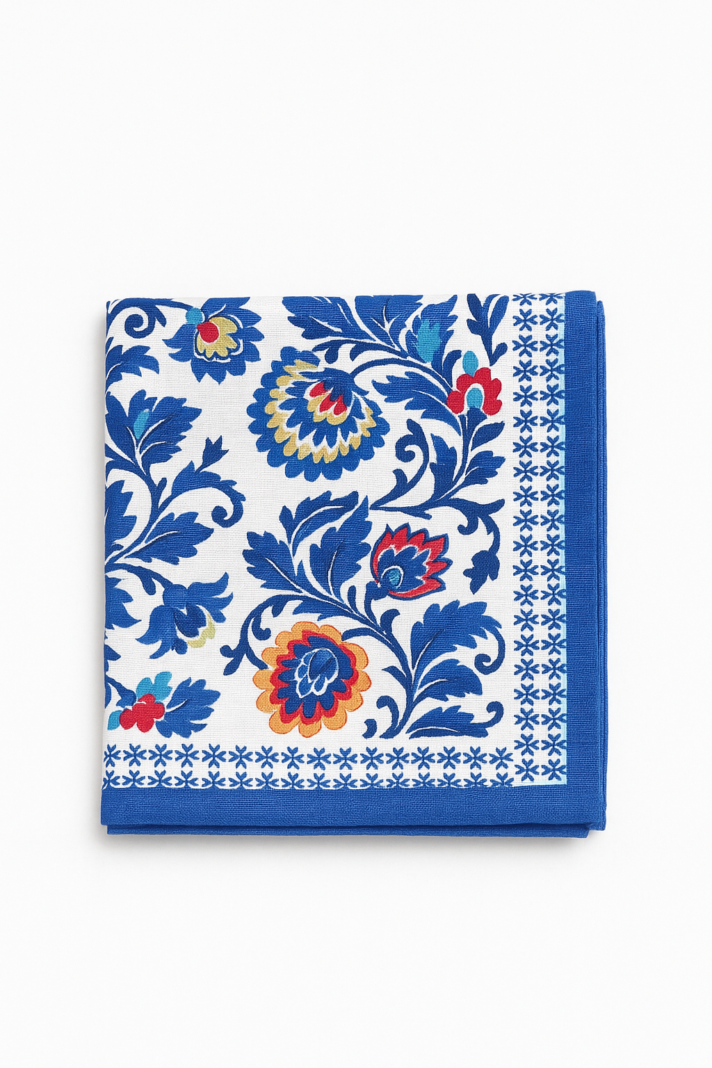 Serviette de table coton brodé fleurs lot dix