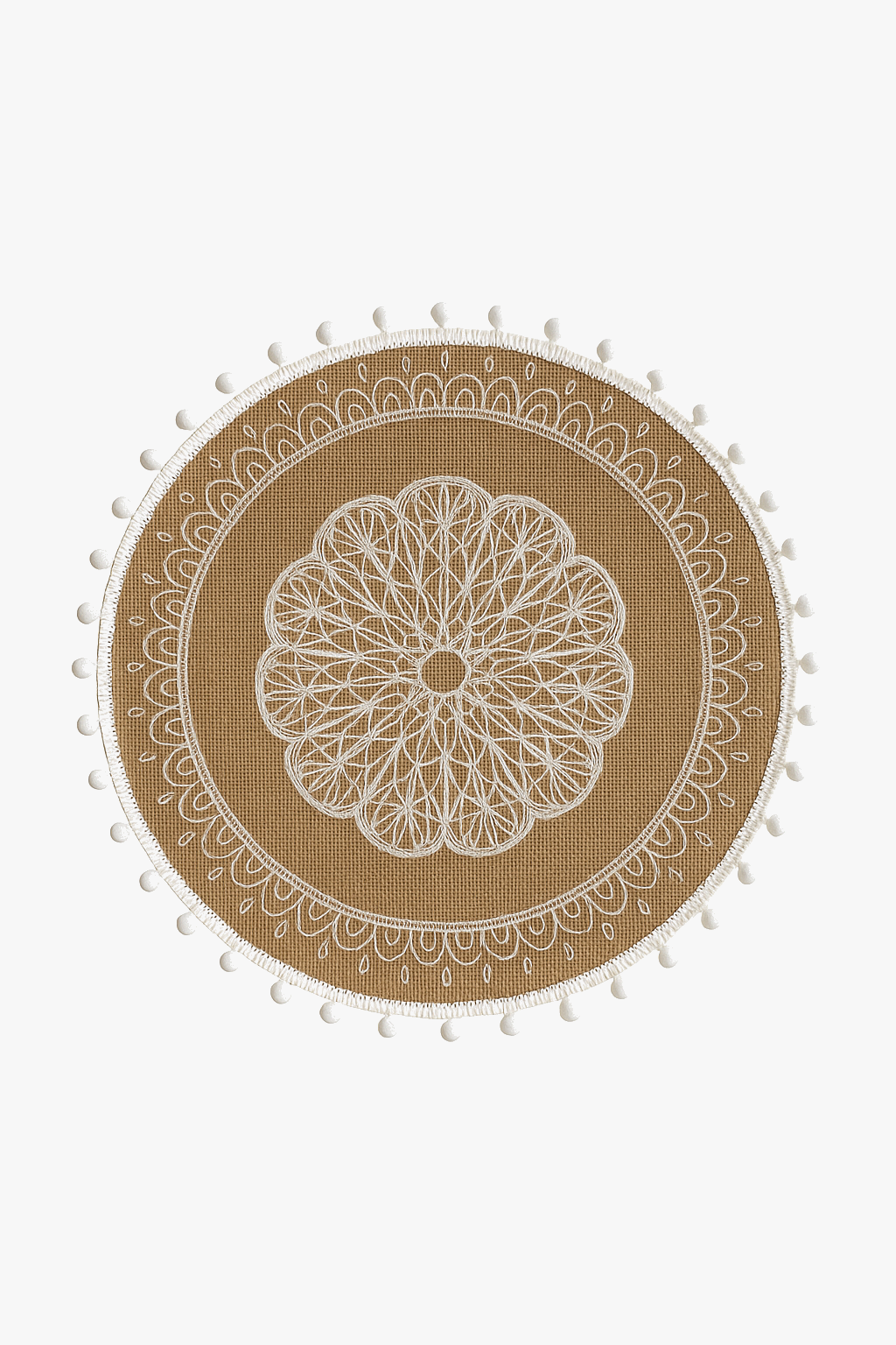 Set de table bohème en bambou tissé pompons